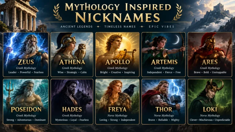 Mythology Inspired Nicknames