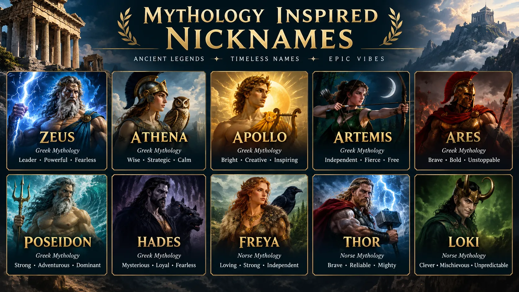 Mythology Inspired Nicknames